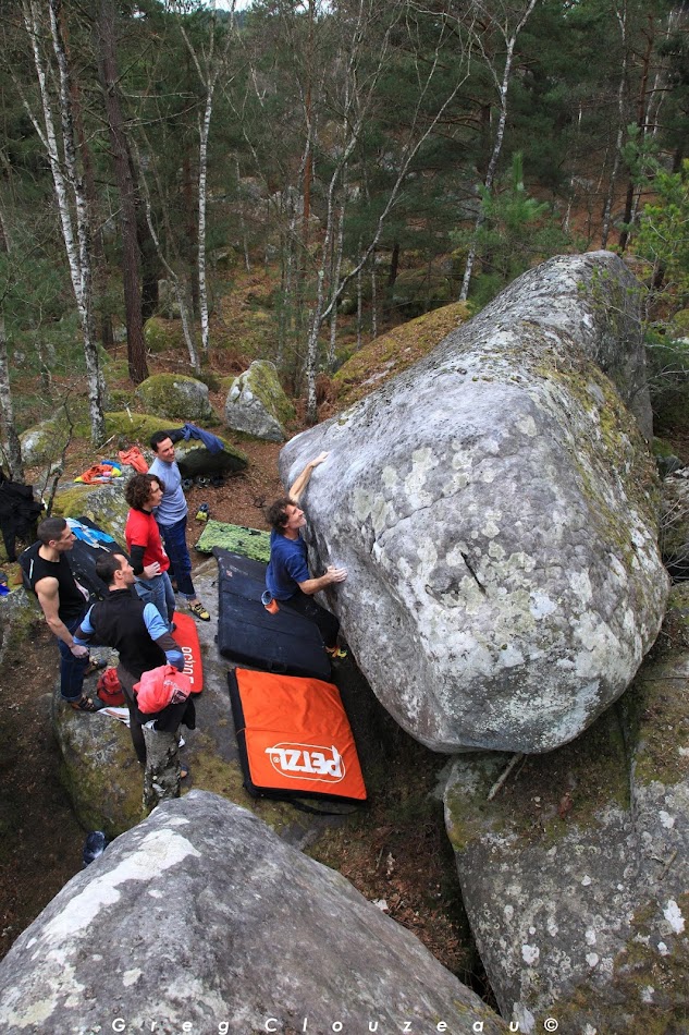 Christian Roumégoux dans Ma Gueule, 7b+/c, Apremont