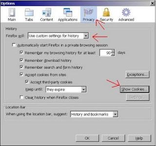 How to show cookies in firefox
