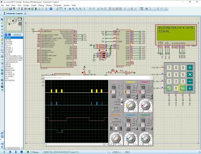 PIC16F887 SPI MCP23S17 Character LCD and KeyPad XC8 Example