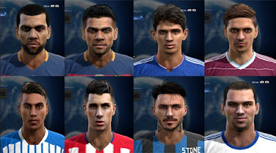 Faces: Daniel Alves x2, Oscar, Lanzini, Eduardo Vargas, Gimenez, Pinilla, Lassogga, Pes 2013