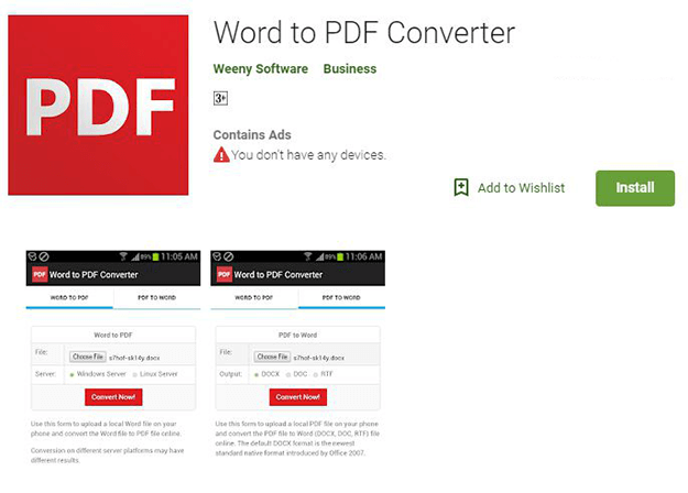 تحويل وورد إلى PDF تحميل تطبيق Word to PDF Converter