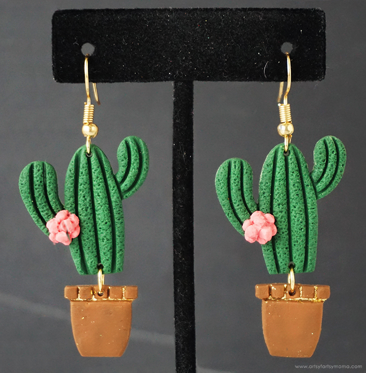 Polymer Clay Cactus Earrings