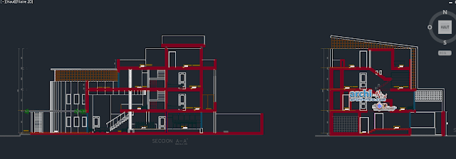 Family house 4 floors Dwg  