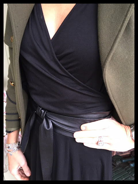 My Midlife Fashion, Zara Military Jacket, Kettlewell Colours Faux Wrap Long Sleeve Top