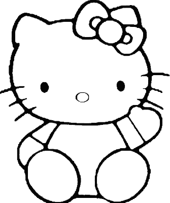 Two more coloring sheets of Hello Kitty - one is of her face