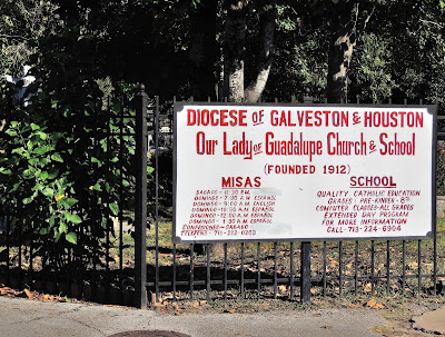 Schedule of Catholic Mass in English and Spanish at Our Lady of Guadalupe Church (Nov 2016 photo) 