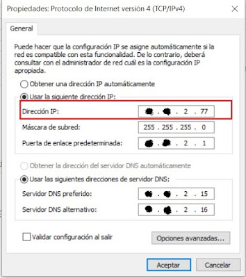 Cambiar la IP de un equipo