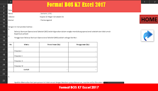 Format BOS K7 Excel 2017