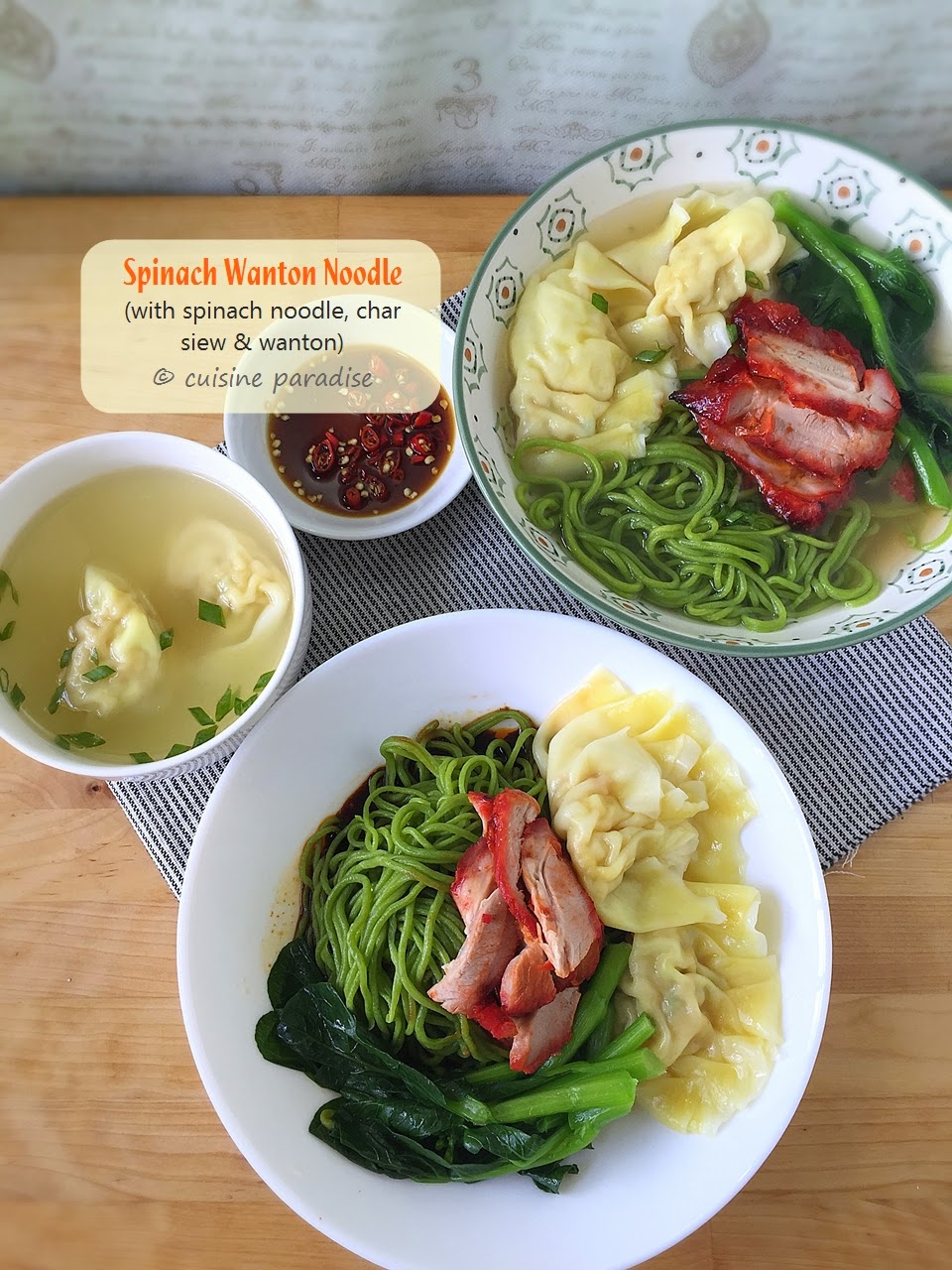  Spinach Wanton Noodle