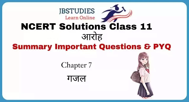 Solutions class 11 Core hindi आरोह Chapter 7 - गजल