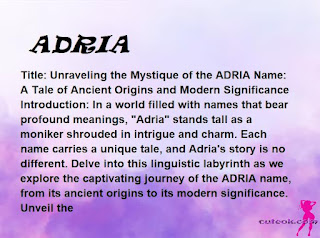 meaning of the name "ADRIA"