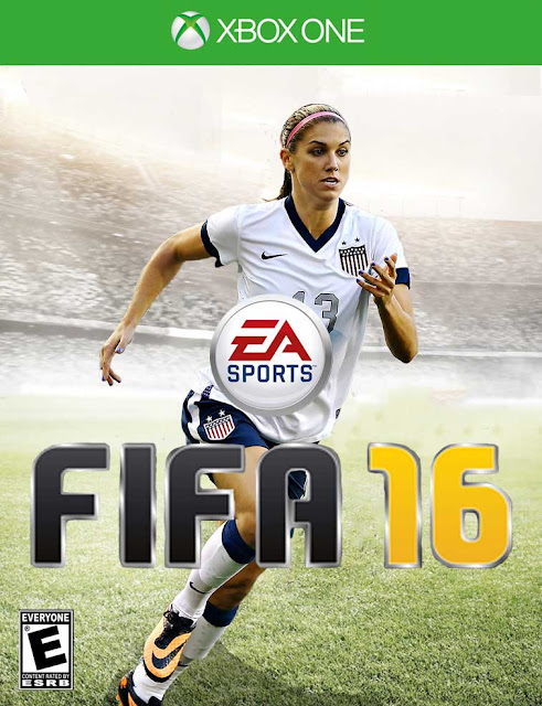 athelete alex morgan on fifa 16 cover photo,female footballer for first time on fifa cover