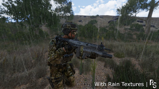 装備に雨の質感を出すArma3用Rain Textures MOD