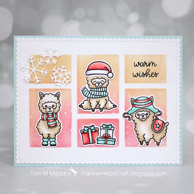 Sunny Studio Stamps: Alpaca Holiday Customer Card by Toni Maddox