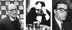 Los ajedrecistas Van Scheltinga, Jaume Lladó y Alberto M. Giustolisi