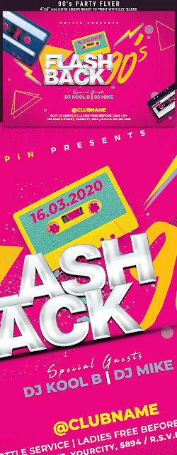  Retro 90s Party Flyer Template