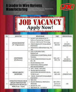 JK Wire Harness Sdn Bhd Kerja Kosong