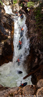 Cruise Quenelle with a beautiful line and a little log loving at the bottom, Chris Baer, Animas, Crazy women, canyon creek , co , colorado 