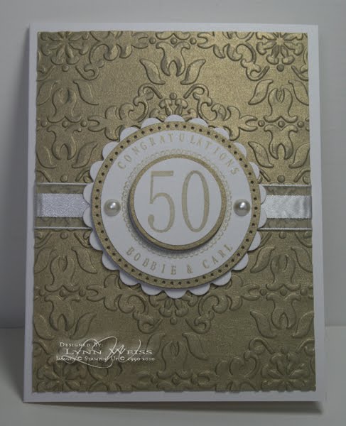 Here's another card I made for a 50th Wedding Anniversary party