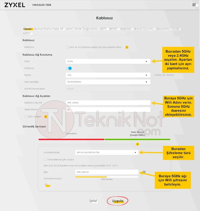 T50B Wifi Adı ve Şifresi