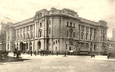 Hull's General Post Office building, on the site of Suffolk Palace at the corner of Lowgate and Alfred Gelder Street