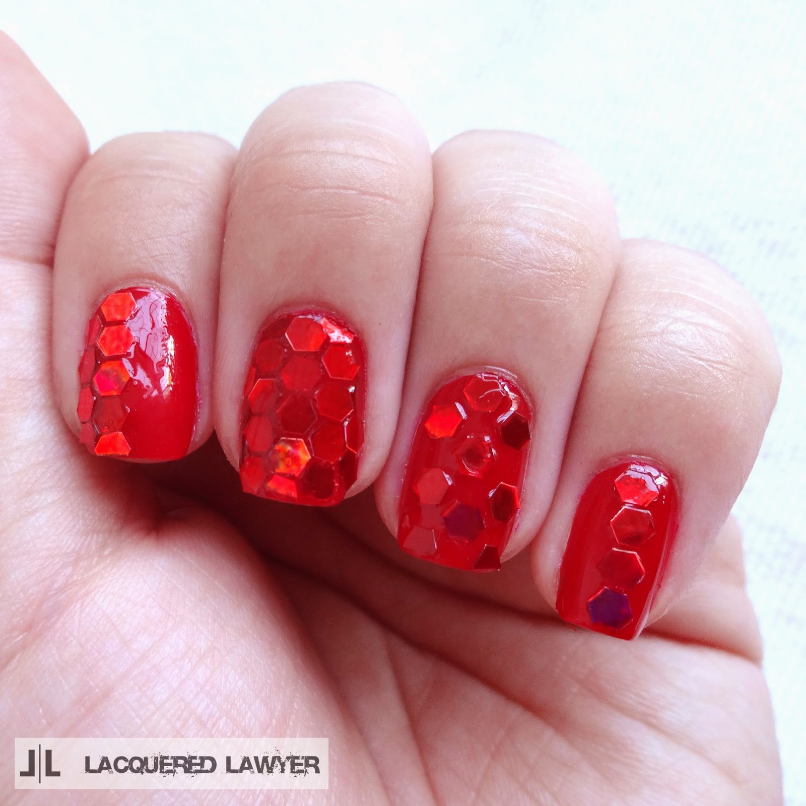 June Nail Art Society - Red Glitter