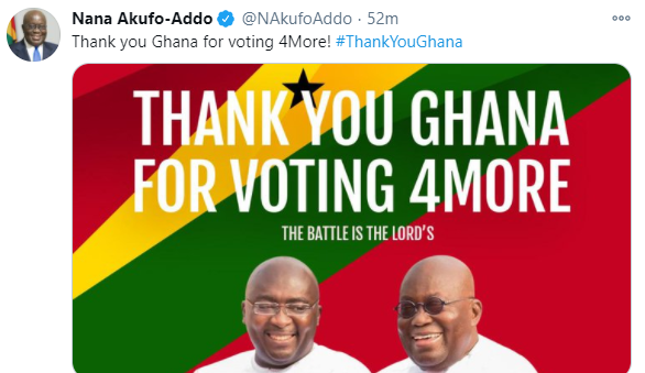 Ghanaian President, Nana Akufo-Addo wins re-election