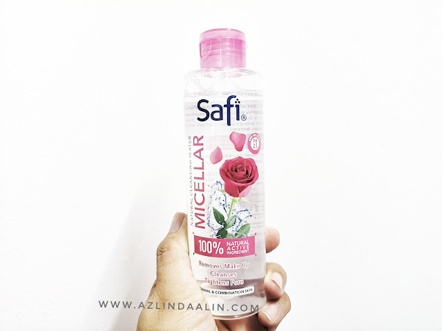 SAFI MICELLAR NATURAL CLEANSING WATER PEMBERSIH MAKE UP TIDAK MEMEDIHKAN MATA