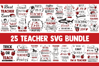 Teacher SVG Bundle, school svg, teach svg, teacher life svg, pencil svg, apple svg, back to school svg, kindergarten svg,blessed teacher svg