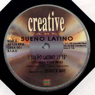 Image of record centre for Sueno Latino by Sueno Latino, the Illusion First Mix by Derrick May - slow techno