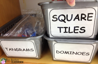 Is math manipulative storage an issue for you? Take a look at my organization ideas that are manageable for students, and look great in your classroom! This storage solution is perfect for a teacher's budget - easy and inexpensive!