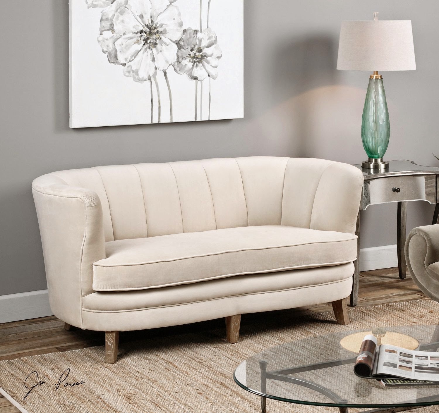 Curved Sofas For Sale: Curved Loveseat Sofa