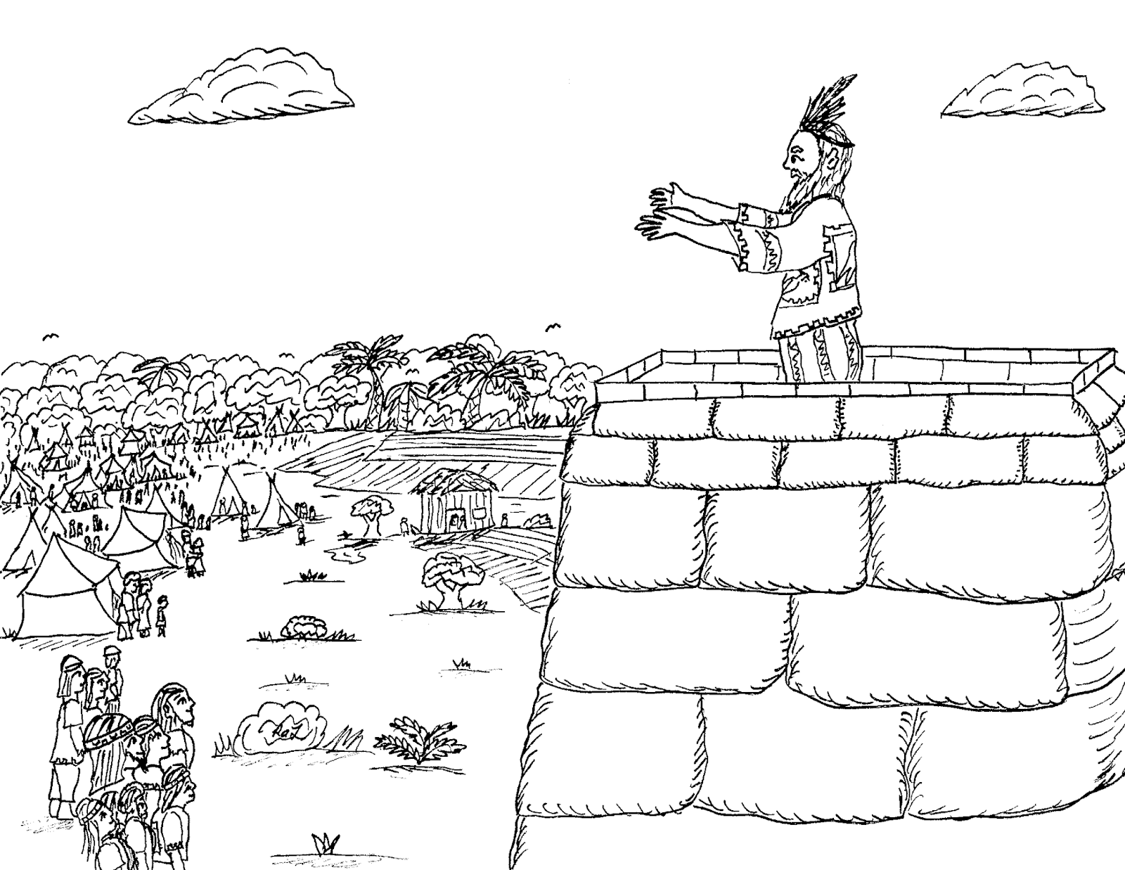 Robin's Great Coloring Pages: King Benjamin teaches His People, two