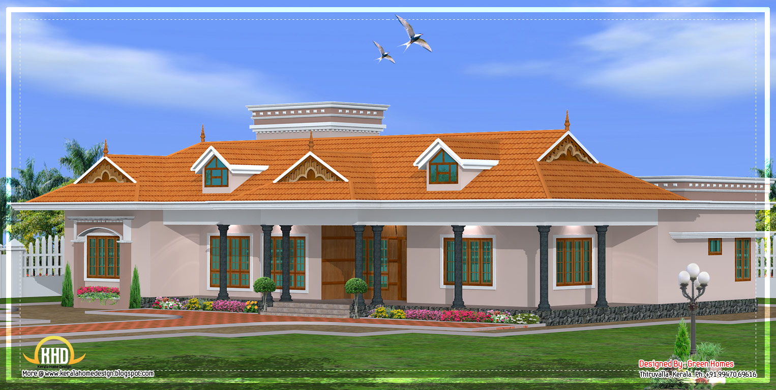  Kerala  single  story  house  model 2800 Sq Ft Indian 