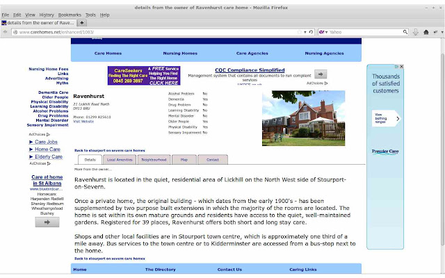 A screen shot of the listings home page with an image of the home and a text description