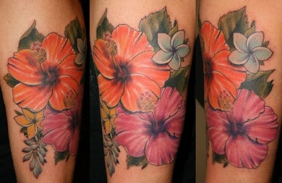 Hawaiian Flower Tattoo Girl Design