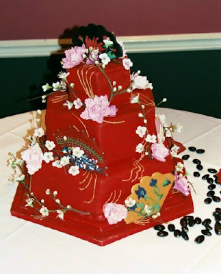 chinese wedding cake with flower