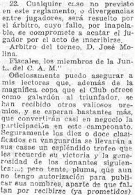 I Campeonato de Madrid 1931, base 22ª y nota final