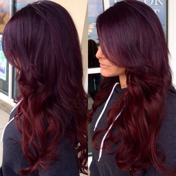 Burgundy Dark Red Hair Color for Dark or Olive Toned