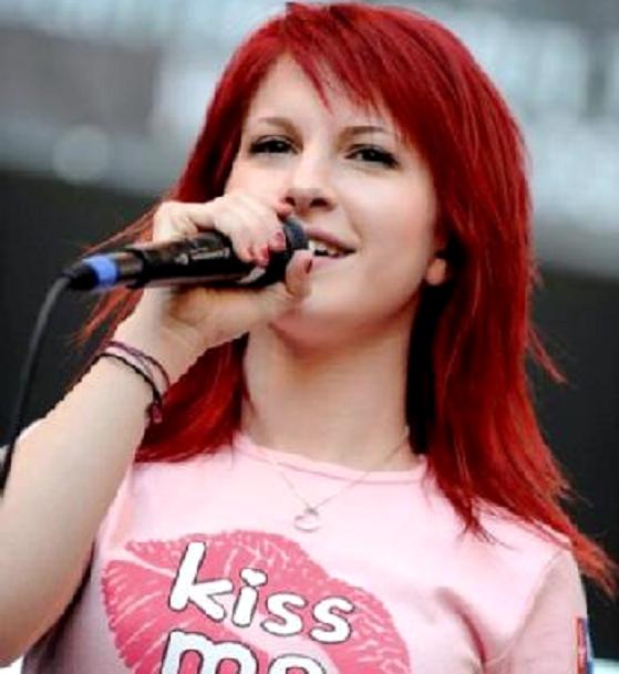 red hair with blonde peekaboos. williams red hair. hayley