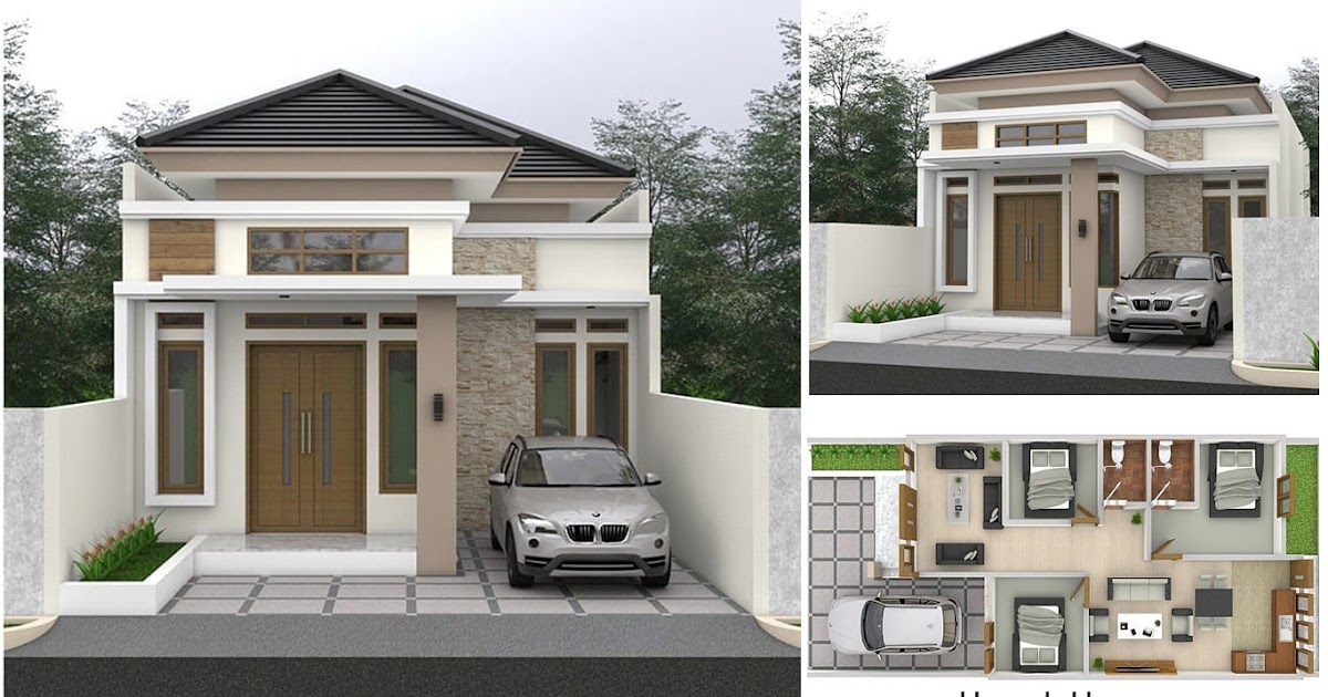 Inspirasi Desain dan Denah  Rumah Minimalis  Dengan Atap 