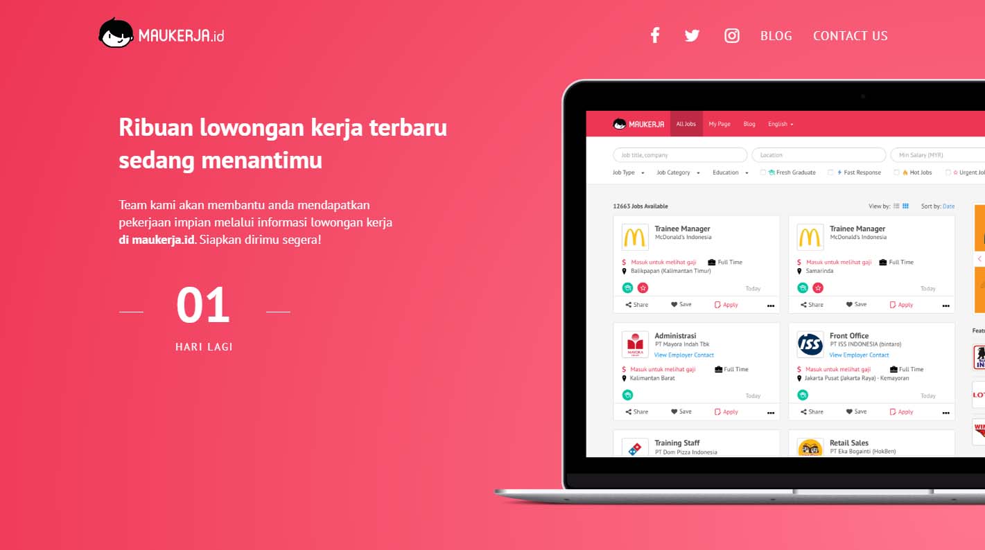 Situs Lowongan Kerja Terbaru Maukerja.id siap menjadi solusi masalah pengangguran di Indonesia