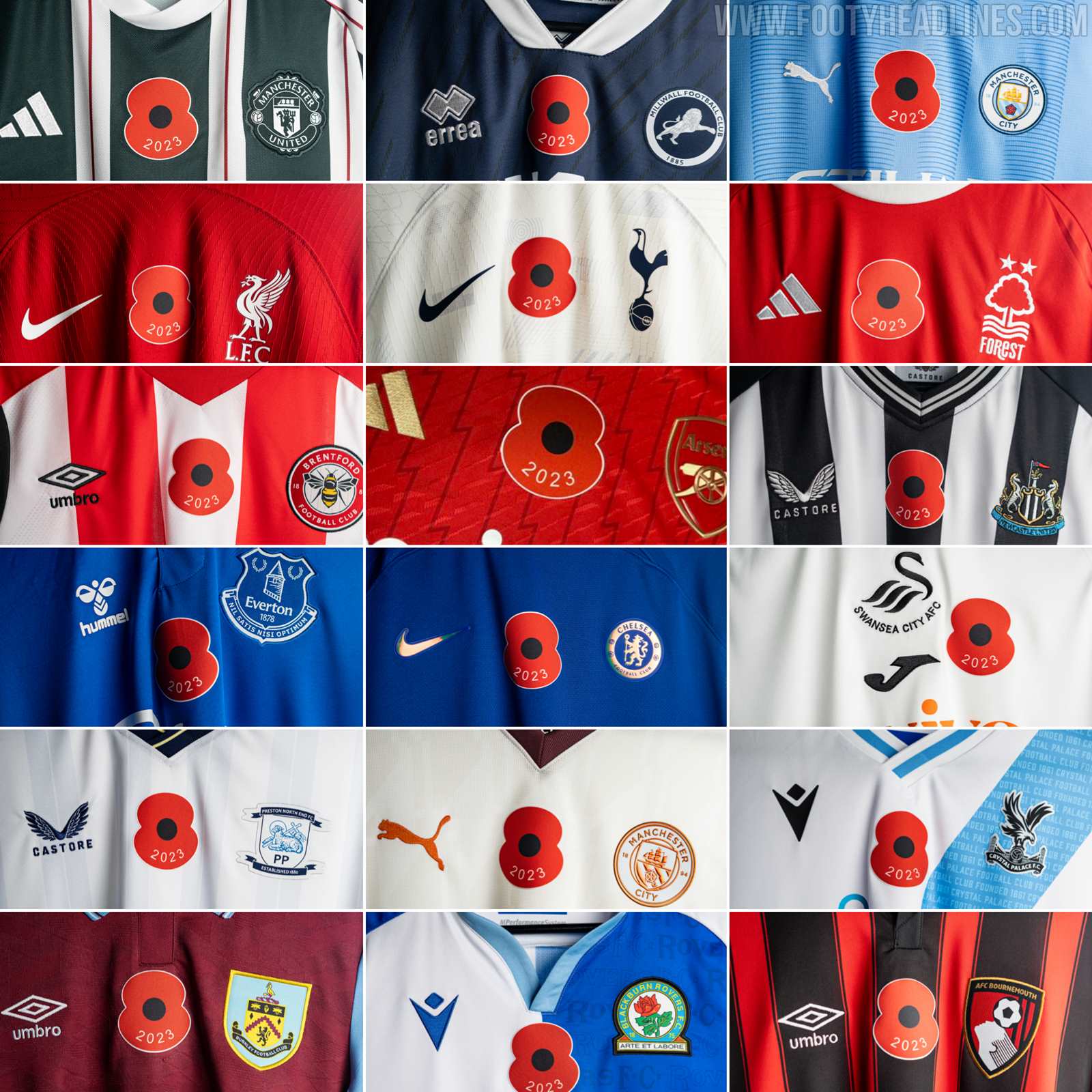 British Teams Wear Poppy on 23-24 Kits - Footy Headlines