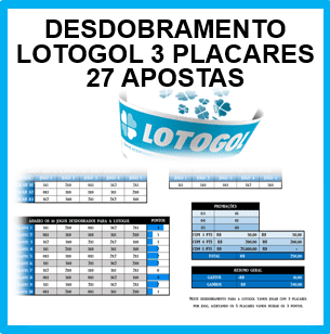 Desdobramento lotogol 3 placares fechando a quadra 27 apostas