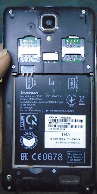 Lenovo A536 Flash File CM2 Read Firmware