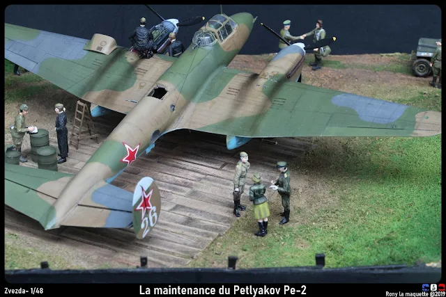 Diorama avec le Petlyakov Pe-2 de Zvezda au 1/48.