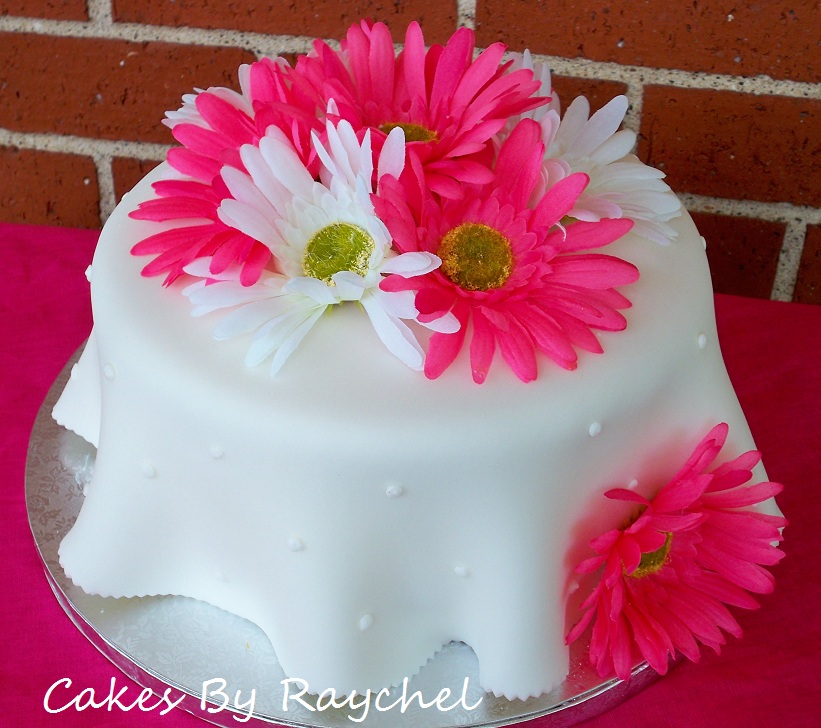 1 Tier Daisy Flower Wedding Cake