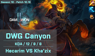 DWG Canyon Hecarim JG vs Khazix - CN Super Server 10.19