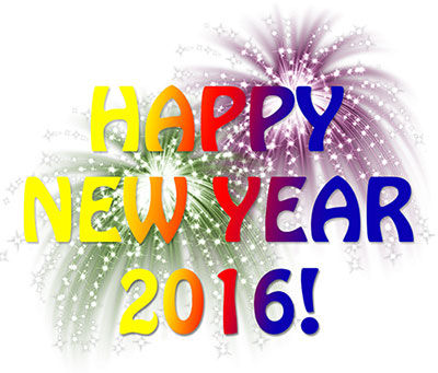 Happy New Year 2016 image with colorful firework in background