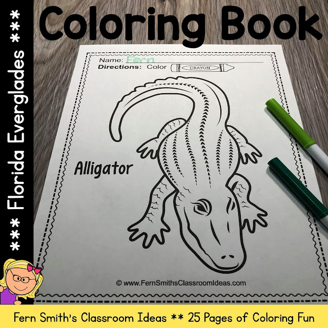 Florida Everglades Coloring Pages $1 Deal, 25 Page Coloring Book Add Social Studies Fun to Your Classroom With These Cute Everglades Coloring Pages!